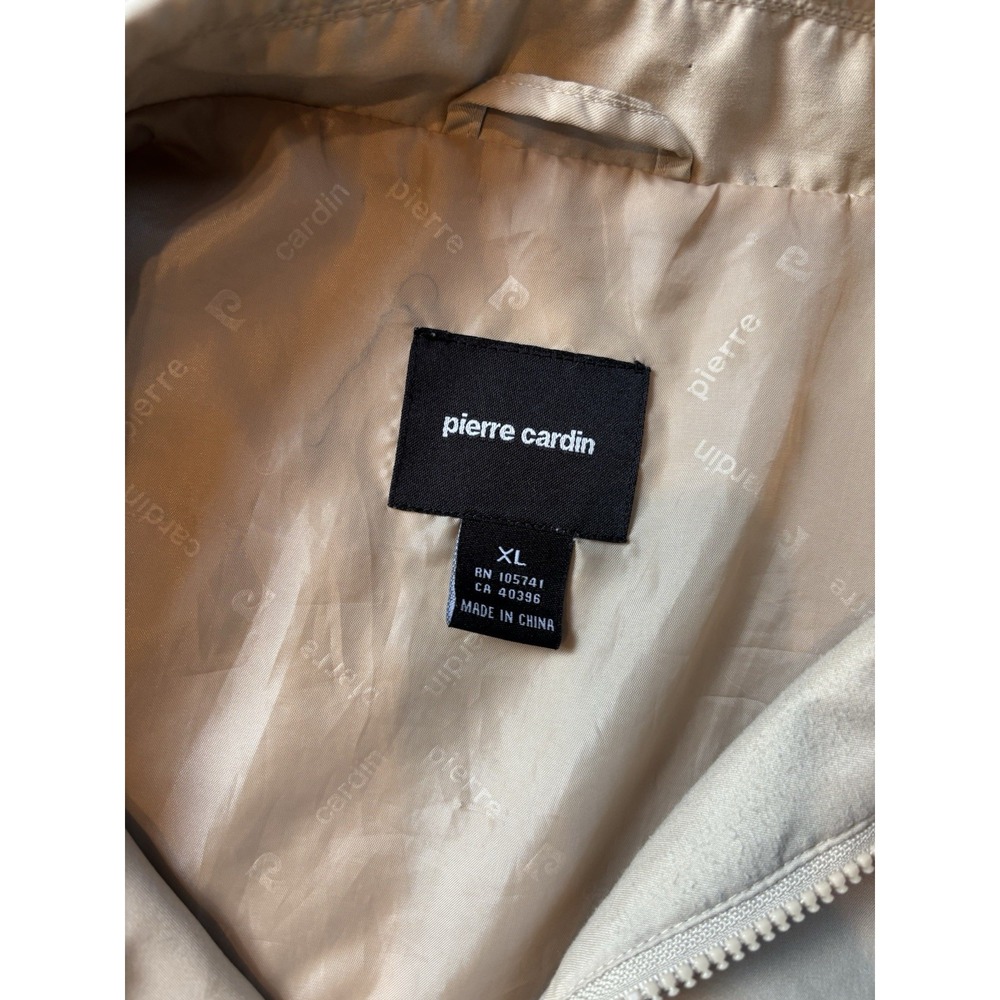 Pierre Cardin Mens Tan Full Zip Harrington Windbreaker Jacket Tan XL - Picture 4 of 6